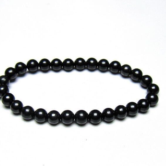 シュンガイト ブレスレット 6mm 一点物 メール便可 111-49669
