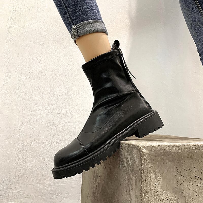 薄手ブーツオータムウィンタースリーブレッドブラックショート 靴 シューズ 秋物 冬物 フェイクシューズ17322635094