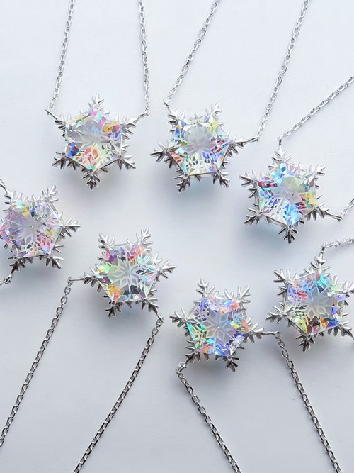 【受注生産】prismgem ゆきんこカット ネックレス　【シミズ貴石×フリージア×yuia glass】【硝子の宝石】