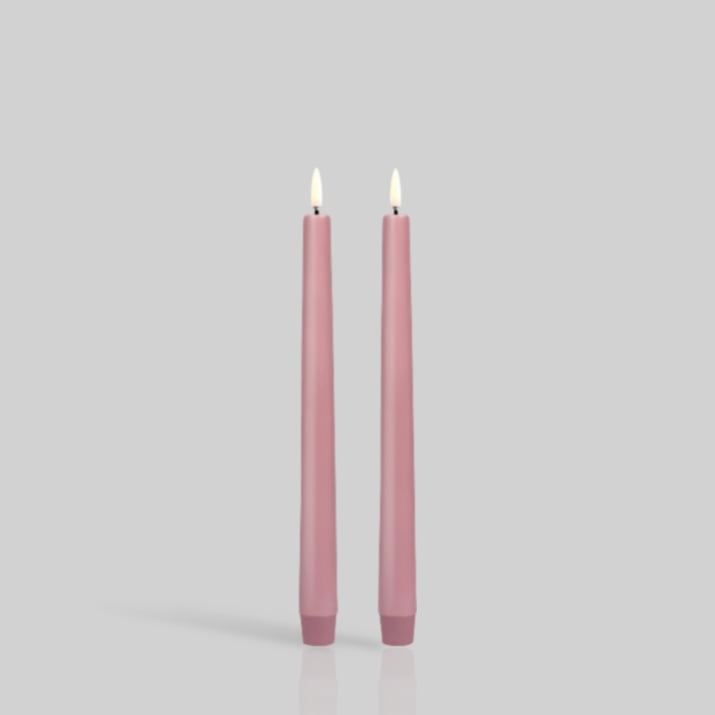 UYUNI LIGHTING】 LEDテーパーキャンドル（ダスティローズ）2本セット