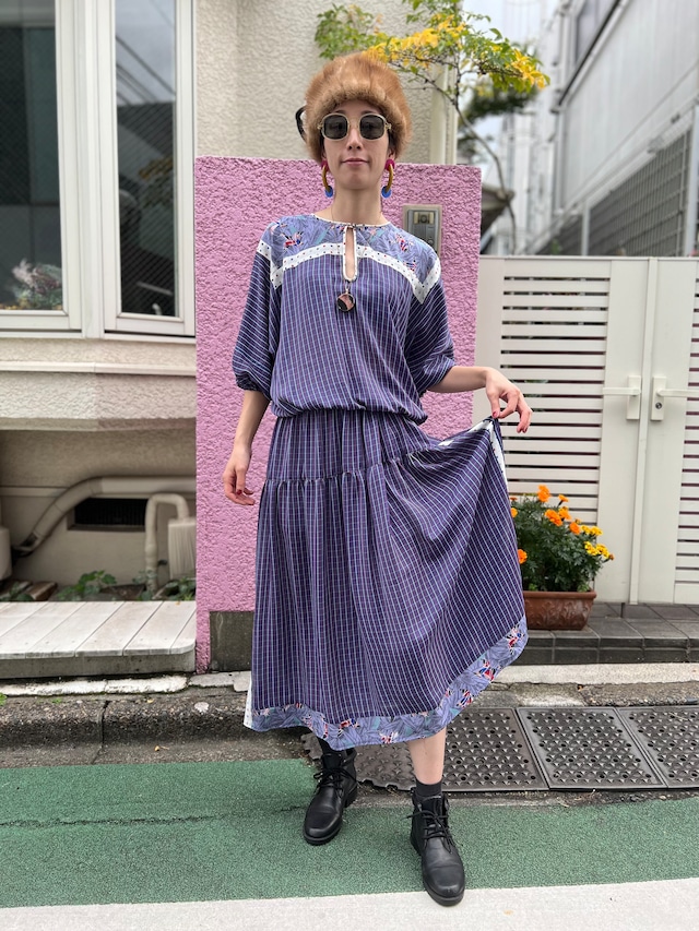 70s Diane freis bird set up ( ダイアンフレイス 鳥柄 セットアップ )