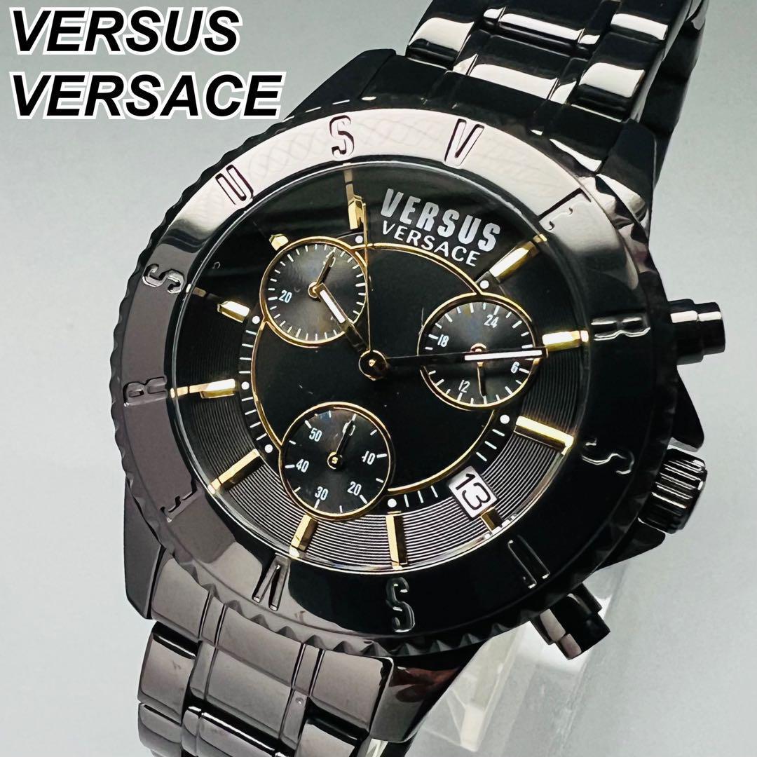 ヴェルサス ヴェルサーチ 腕時計 メンズ ブラック シルバー 新品 