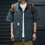 Box silhouette oversized short sleeve shirt ◇H0402