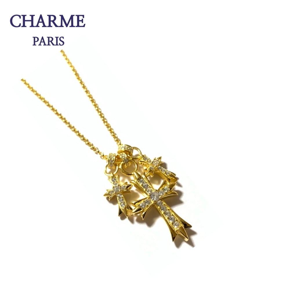 22k plating cz diamond separate original necklace | Charme_ Collection