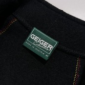 90s オーストラリア製 GEIGER ガイガー マルチステッチ ウール コート ジャケット サイズ 40 /ブラック/レディース/ビンテージ