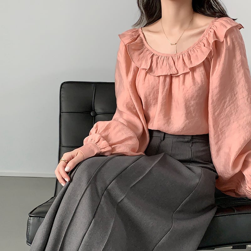 ネストローブ ブルームスベリープリント 麻 ブラウス フリル ラッフル ネストローブ ブルームスベリープリント 麻 ブラウス フリル ラッフル