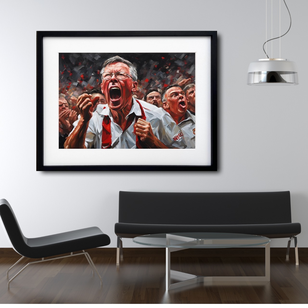 Sir Alex｜アレックスファーガソン監督アートポスター｜マンチェスターユナイテッドを象徴する闘将の名場面を描いた赤が映えるインテリア作品A2ポスター