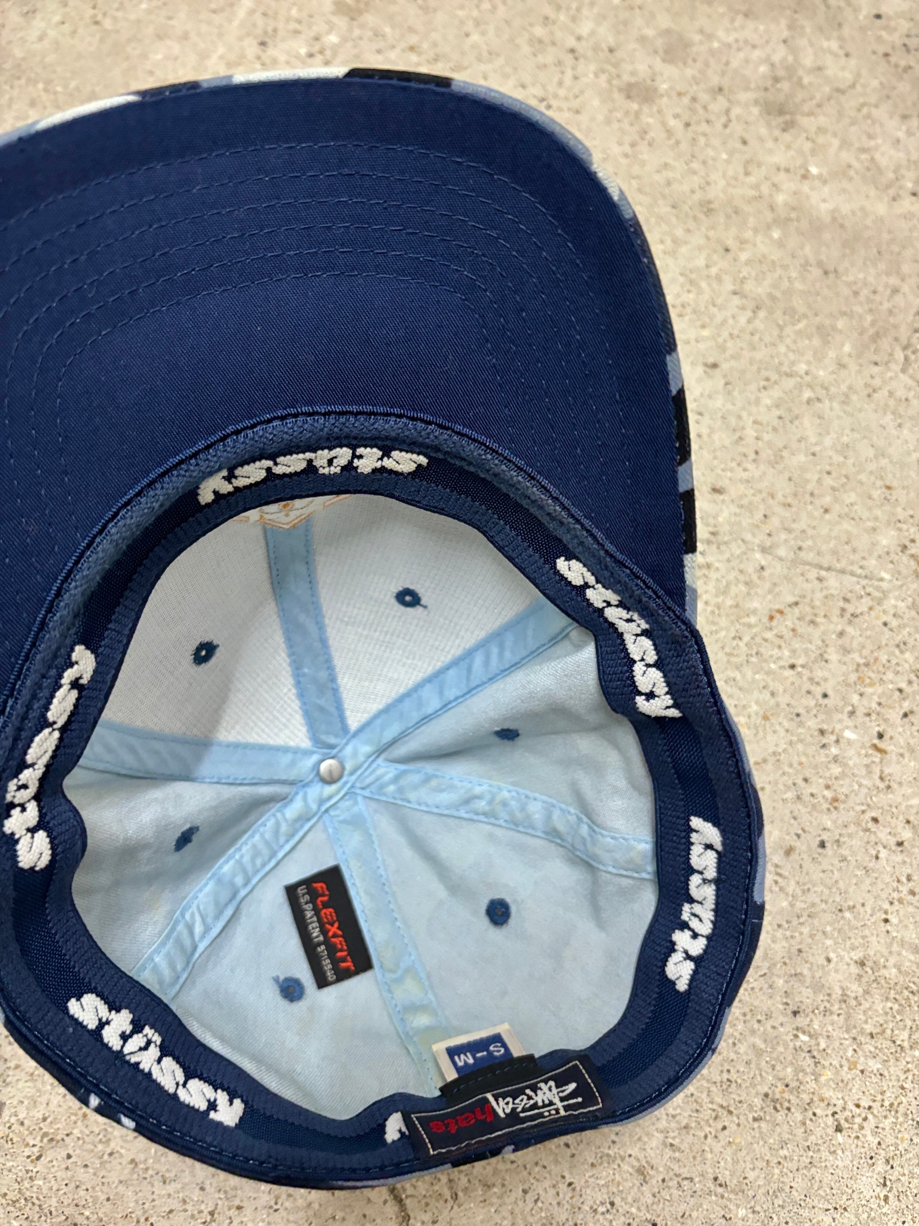 90～00s OLD STUSSY/Camouflage ss logo cap/紺タグ/S/M/カモフラ柄