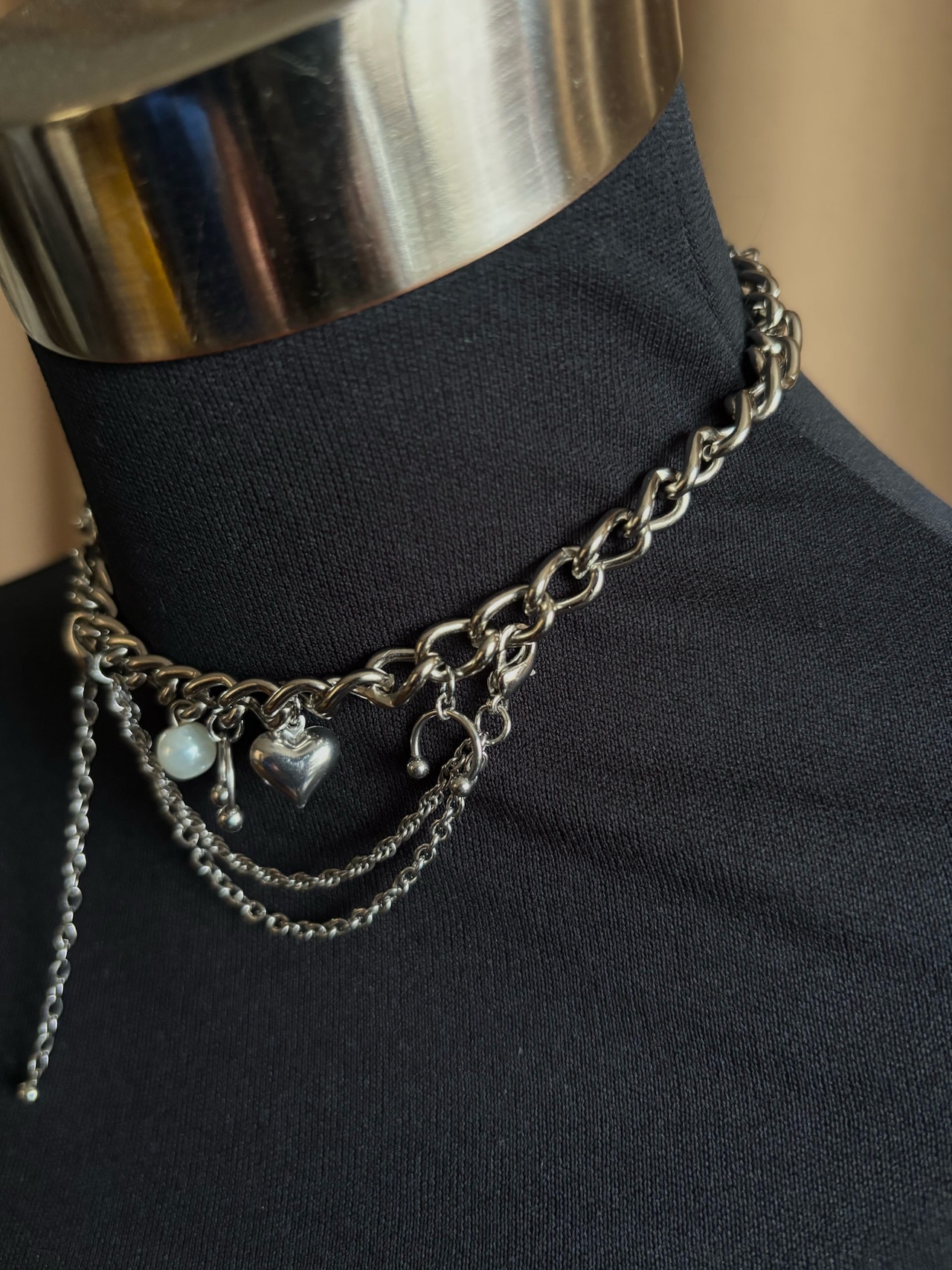 COLLENTE Originaldesign metal choker heart-5058-11