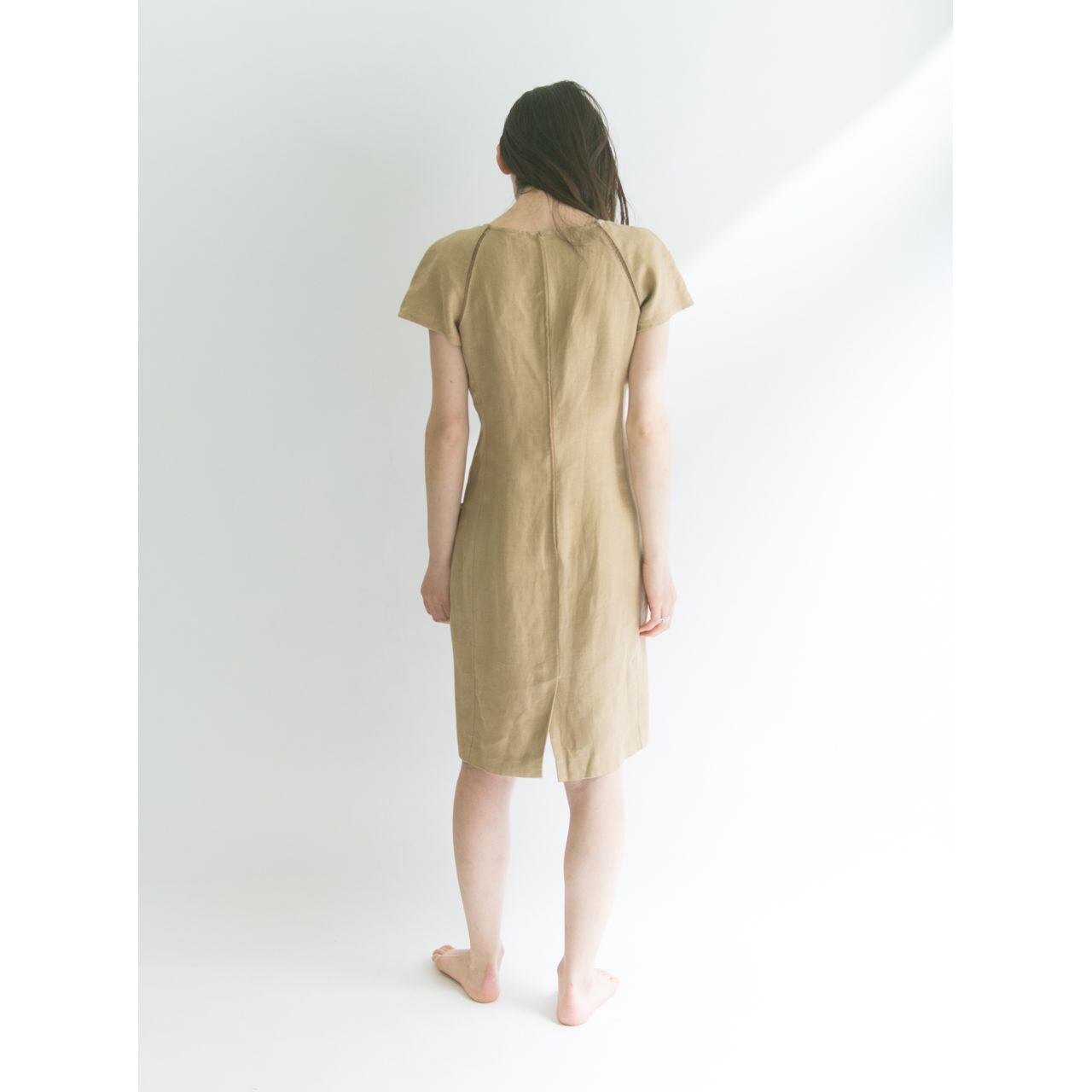 【Valentino Garavani】Made in Italy 80's h/s linen one-piece（ヴァレンティノガラヴァーニ イタリア製 半袖リネンワンピース ドレス）5c