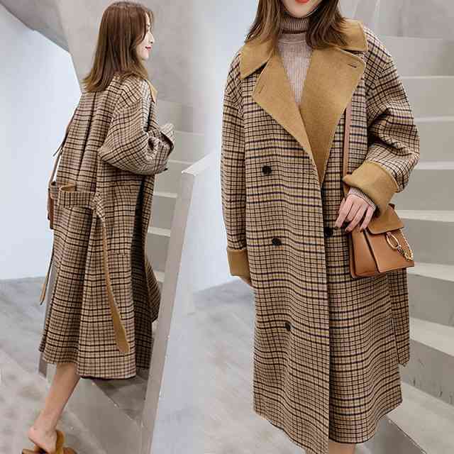 ダブルブレストマキシ丈ウールコート ダブルブレストウールコート