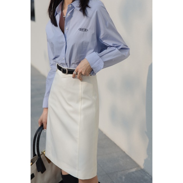 フロントスリットミディタイトスカート U0415