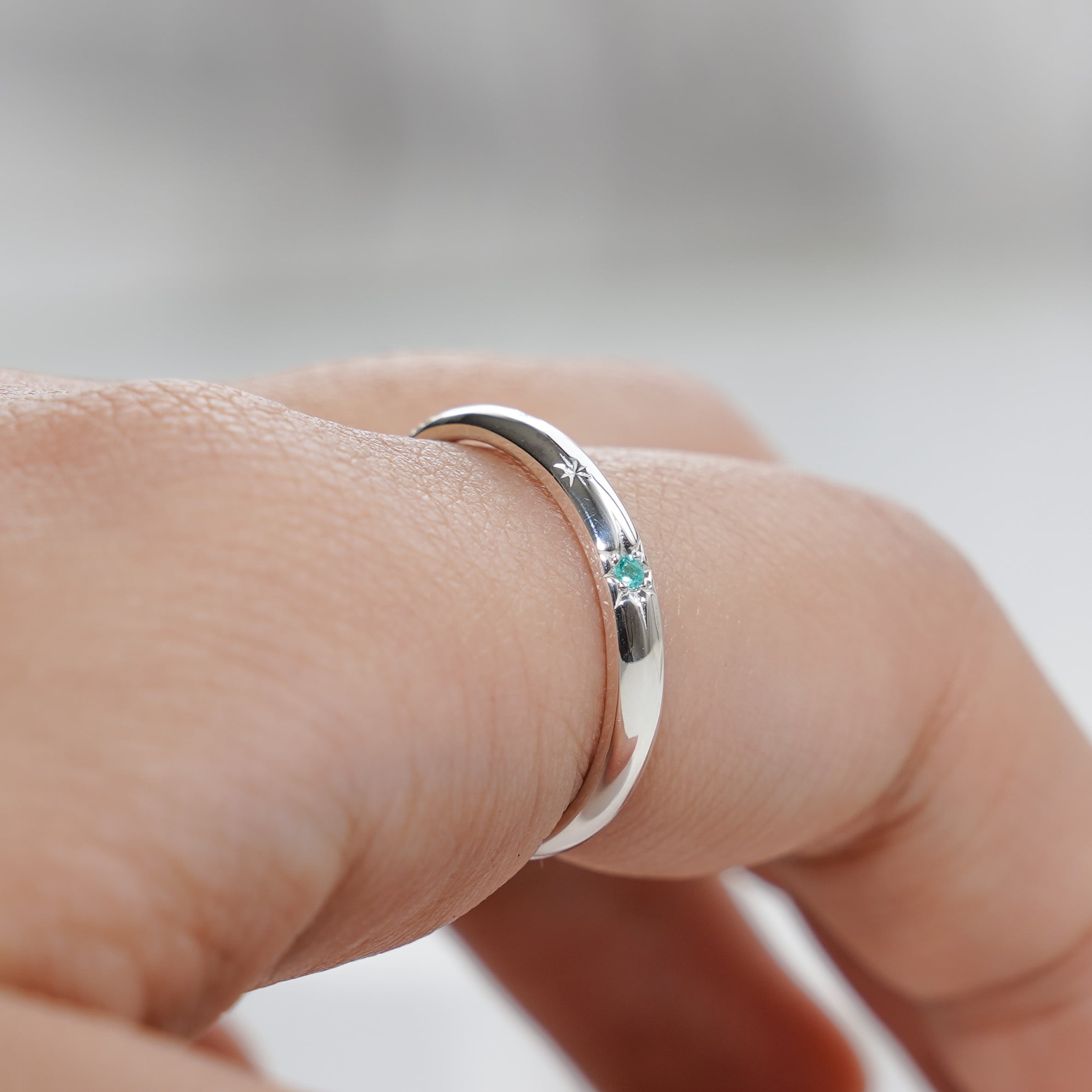 再販】パライバトルマリンの月と星のリング シルバー《送料無料》 | poonys