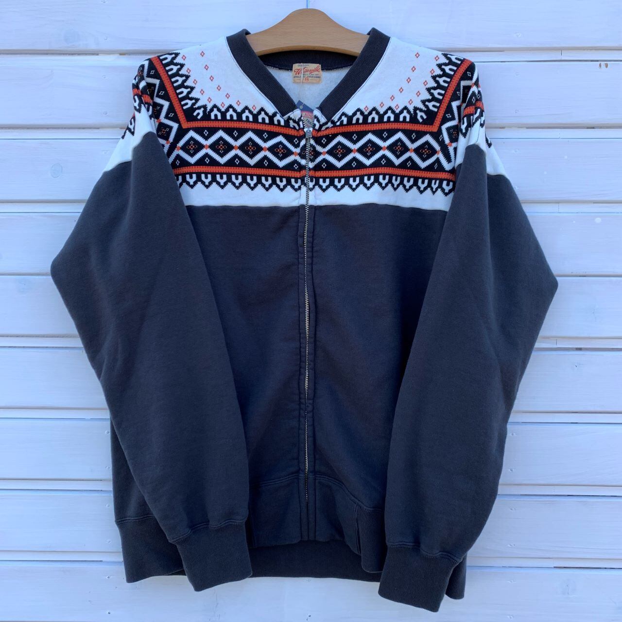 WHITESVILLE SNOW PATTERN SWEAT ZIP SHIRT | Jeans Shop 3rd Down