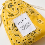 MINT ヴィンテージバンダナ 巾着ポーチ イエロー Sサイズ