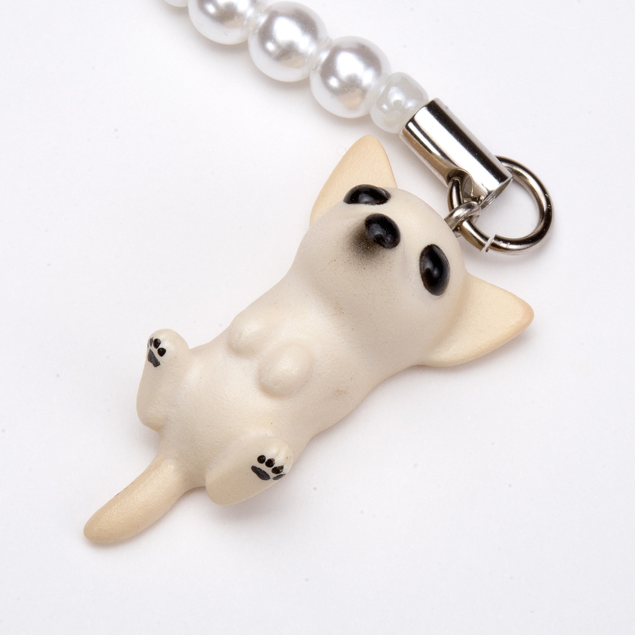 Dog 92 Chihuahua スムースコートチワワ ホワイト ビーズ ストラップ DN-6002