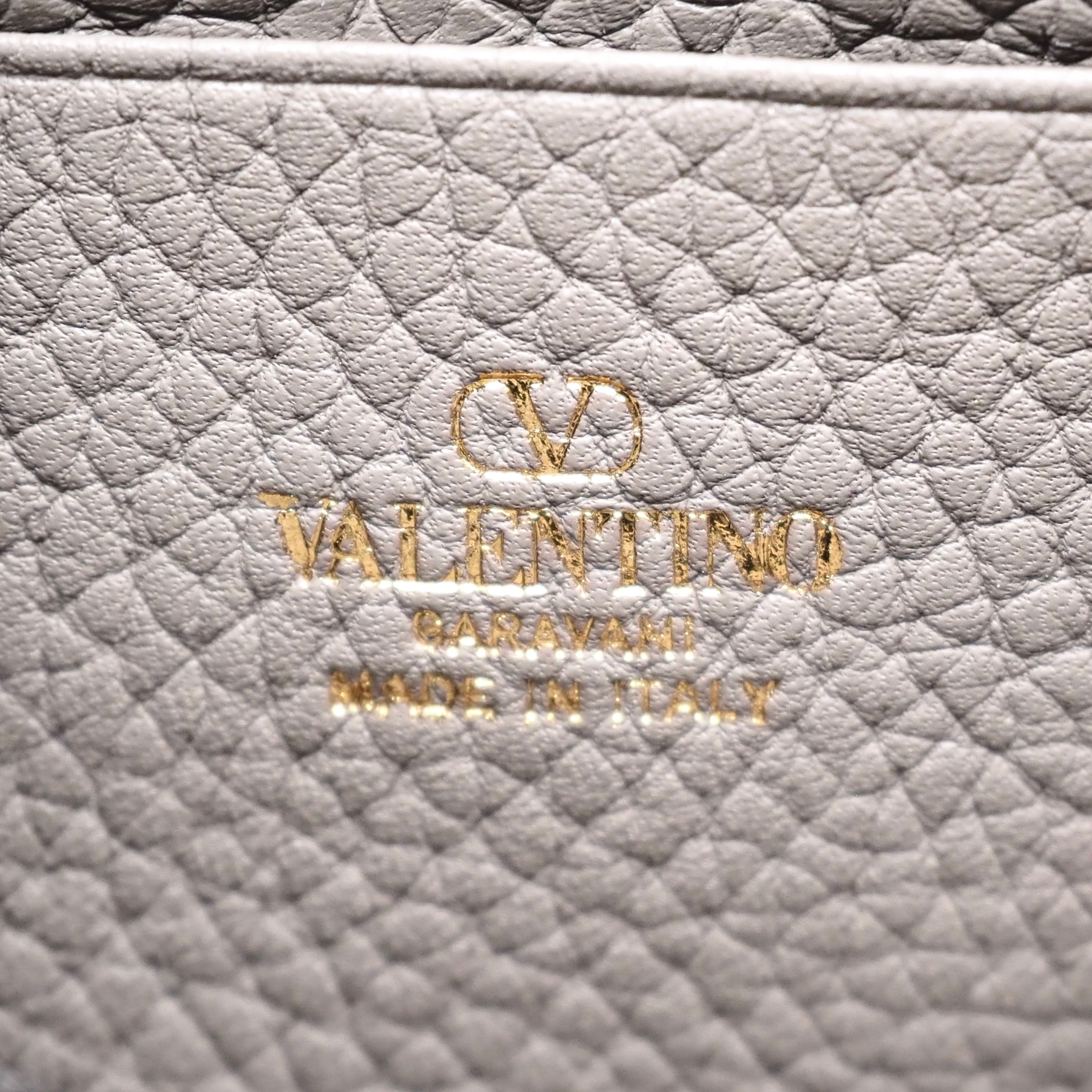 VALENTINO ロックスタッズ ショルダー バッグ レザー グレージュ