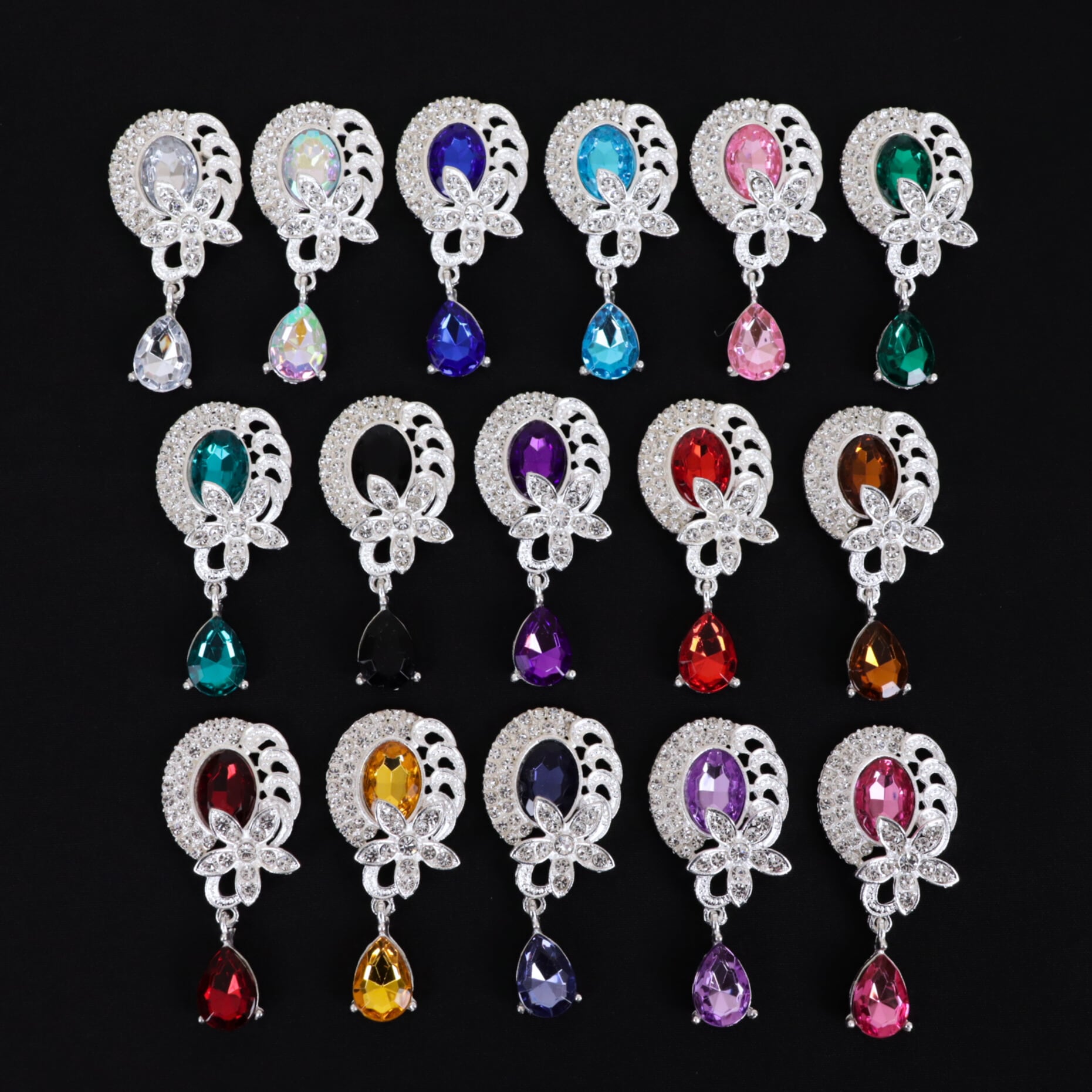 -B2  オーバルドロップチャーム付きハートセンターパーツ シルバー : [cresc.] デコパーツ アクセサリーパーツ ドロップ