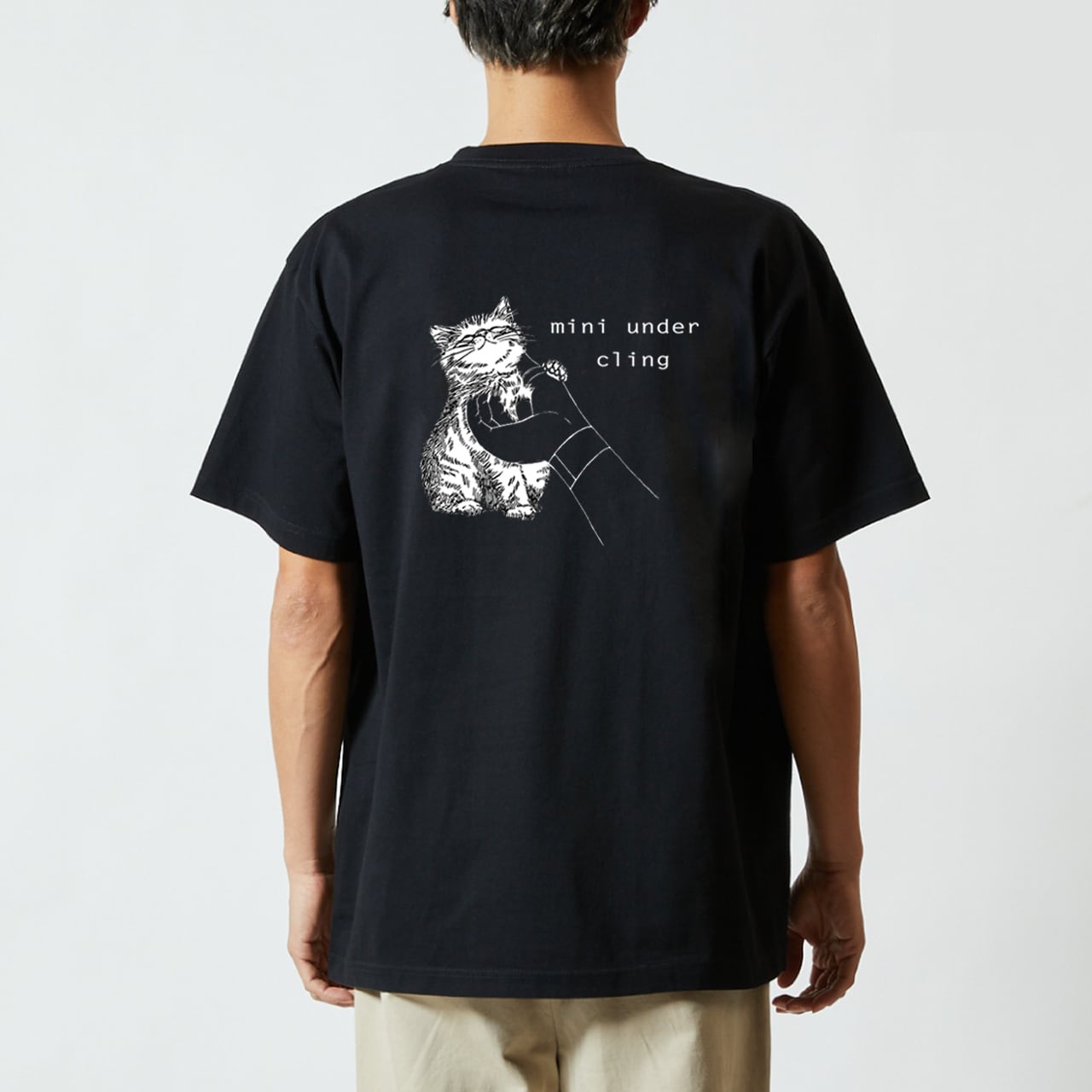 mini under cling Tシャツ(climbing neko hold) | +mofu
