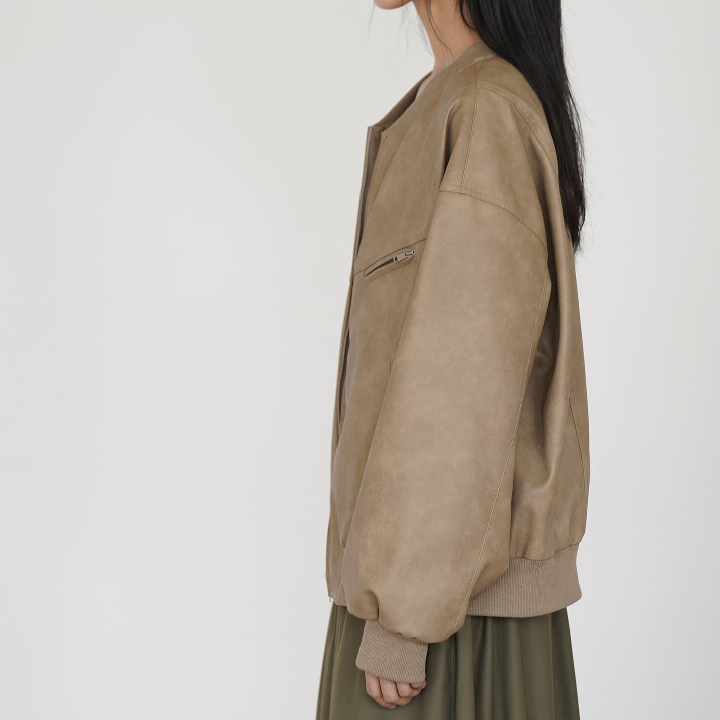 極美品♡ナインアール rrrrrrrrr ノーカラー ジャケット ノーカラーレザージャケット d00228 | denity