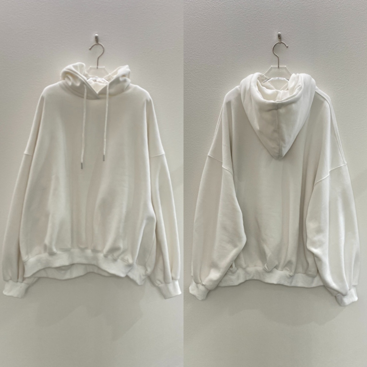 フーディーボリュームシルエットSW/ホワイト