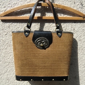 Corduroy × wood handbag／コーデュロイ × ウッド ハンド バッグ