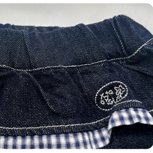 秋チェック柄刺しゅうジンズ