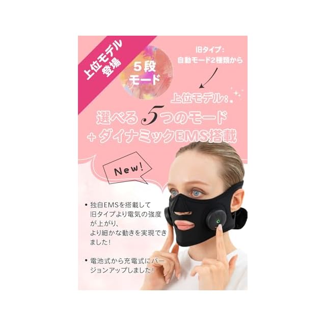 PLEASINGSAN] プリージングサン 充電式 美顔器 顔 ems フェイスベルト