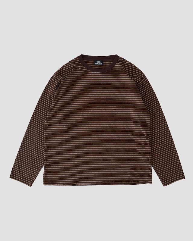 ORIGINAL STRIPED L/S TEE BROWN
