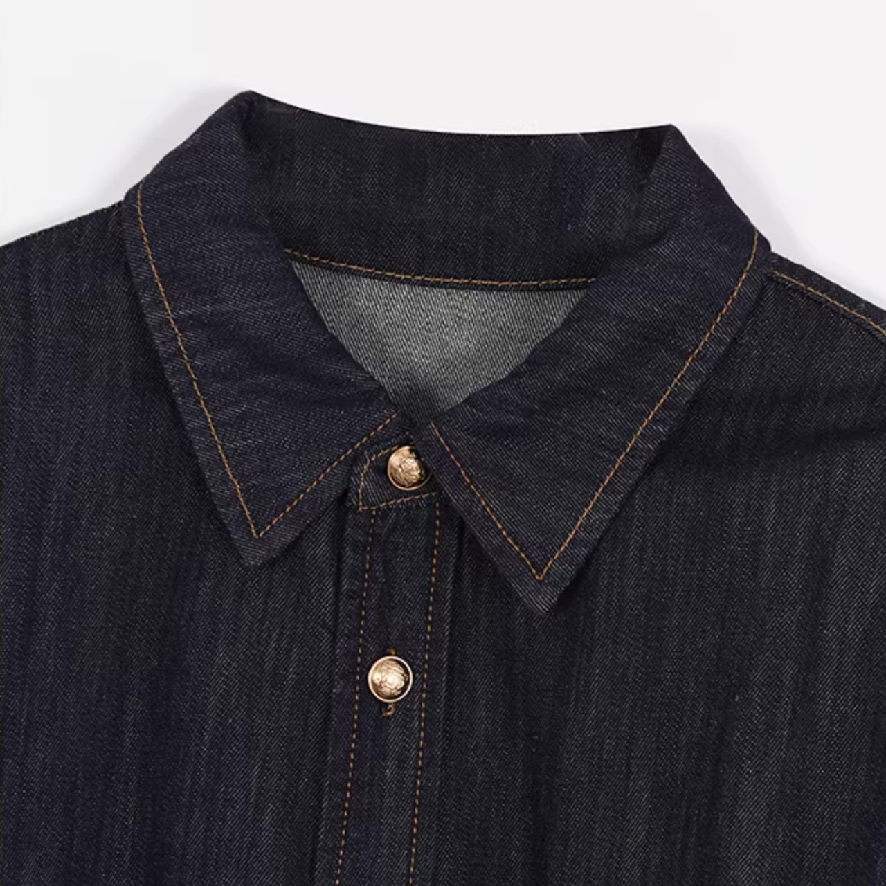 シャツカラー デニム パッチポケット シャツ 00143・画像7