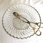 ガラスのフルーツスタンド　コンポティエ　ケーキ台（らせん） 11TWl12