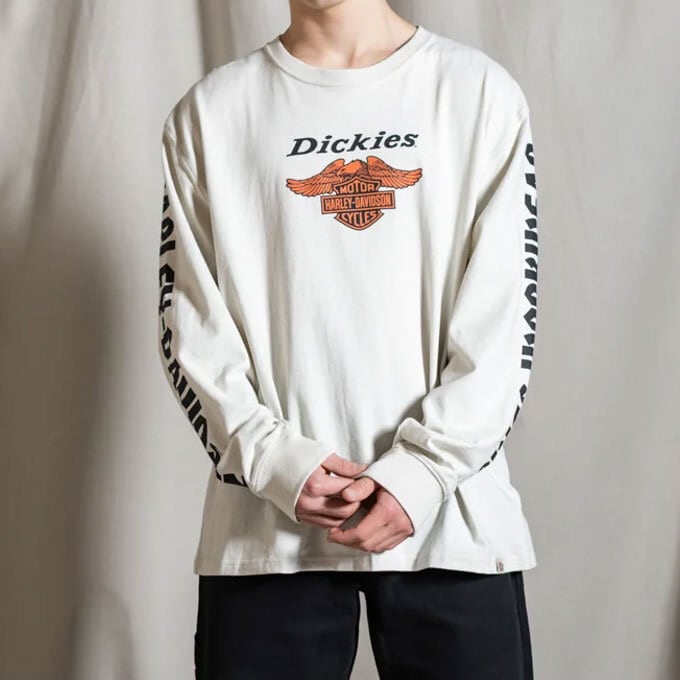 Dickies ハーレーダビッドソン 長袖 Tシャツ ヘビーウェイト イーグル