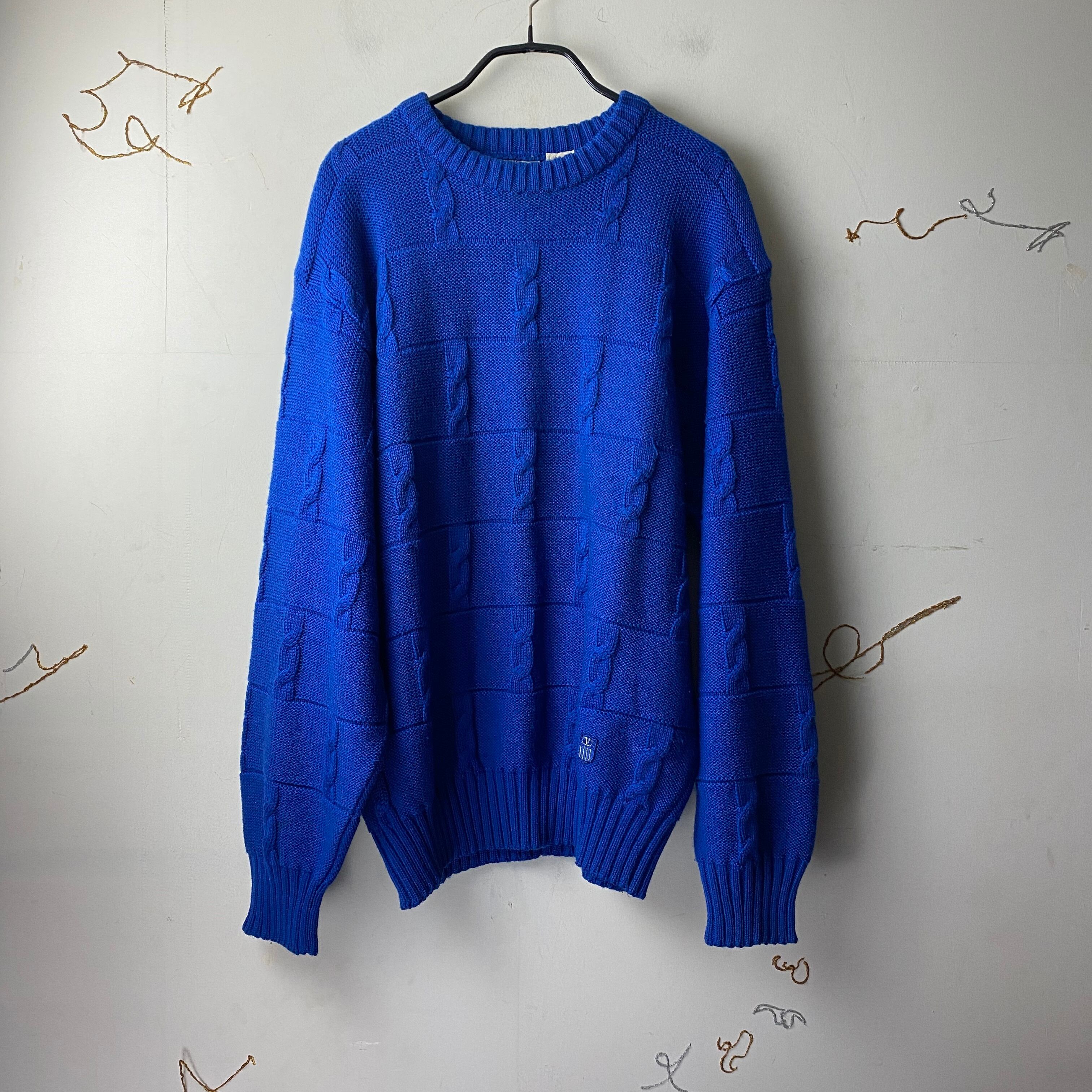 vintage VALENTINO blue color cable knit sweater | NOIR ONLINE