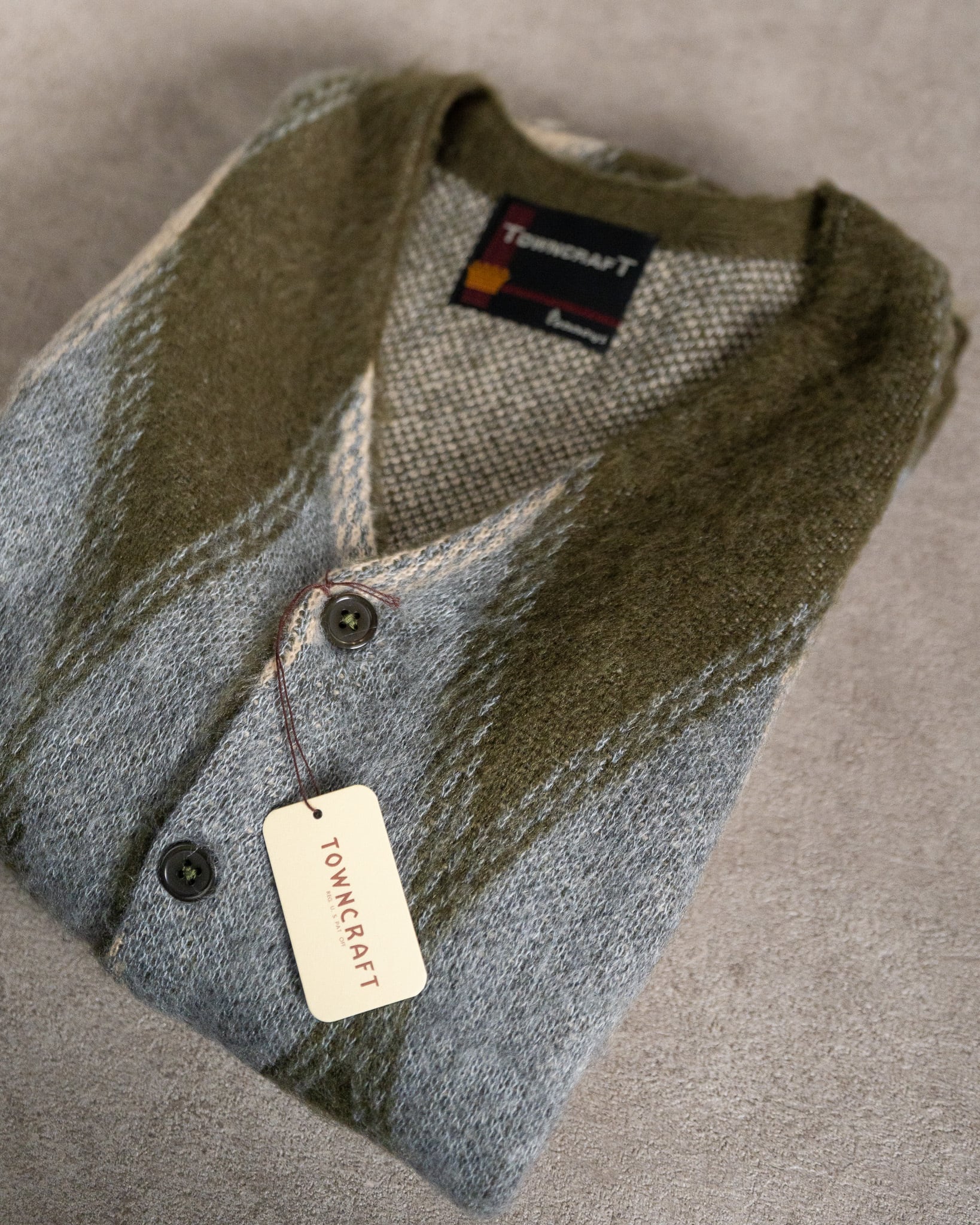 TOWN CRAFT】Vintage Pattern Shaggy Cardigan 