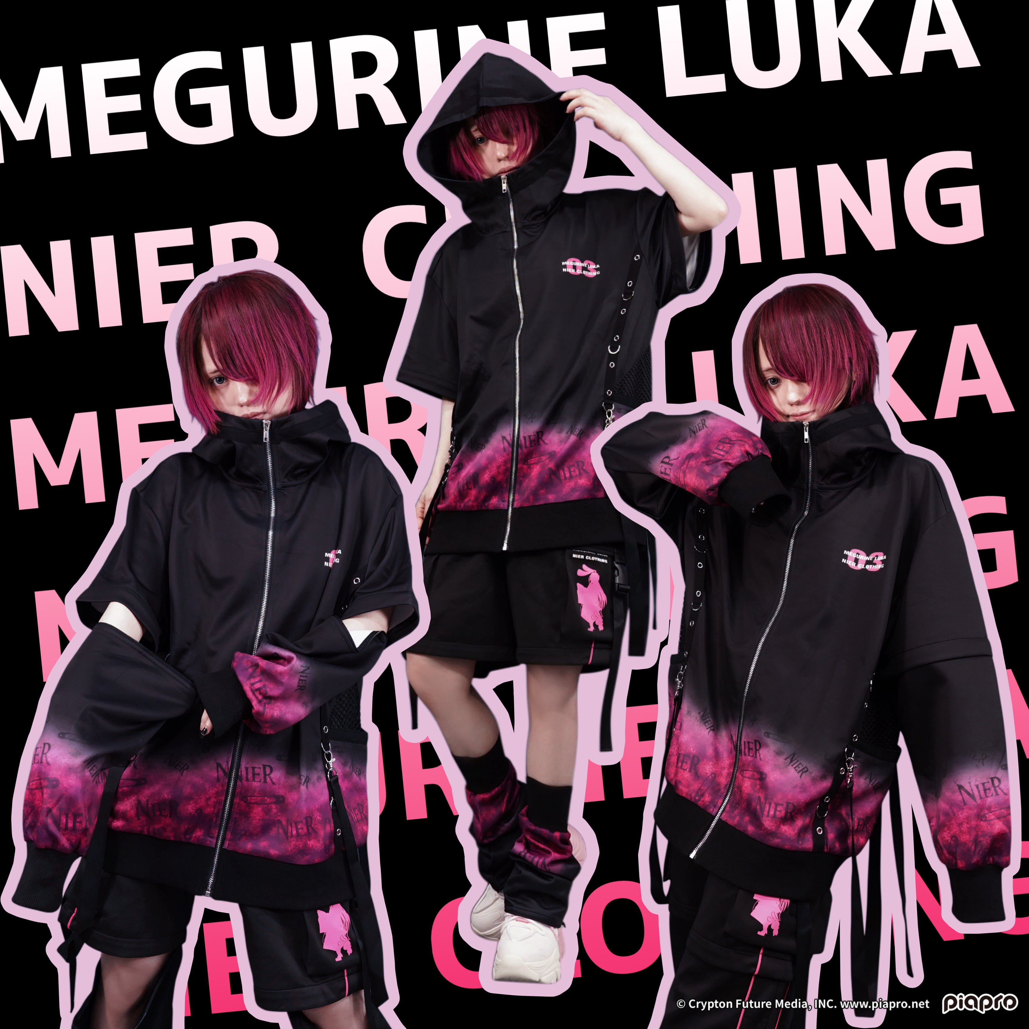 袖切り離し可能3WAY ZIP OUTER【巡音ルカ】☆缶バッジ4個付き | NIER