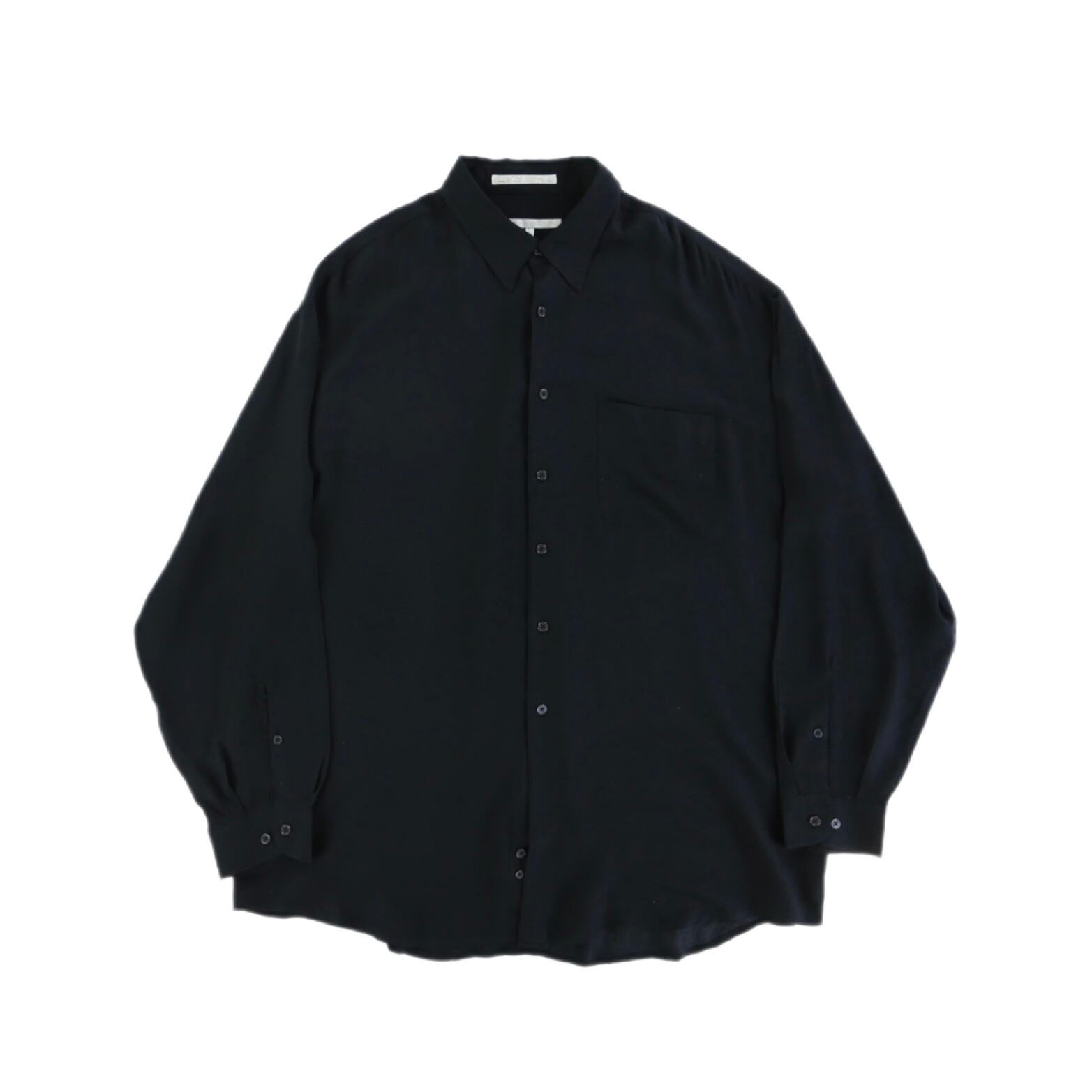 PERRY ELLIS シルク×レーヨン オーバーサイズ ブラックドレスシャツ【CU-3517】
