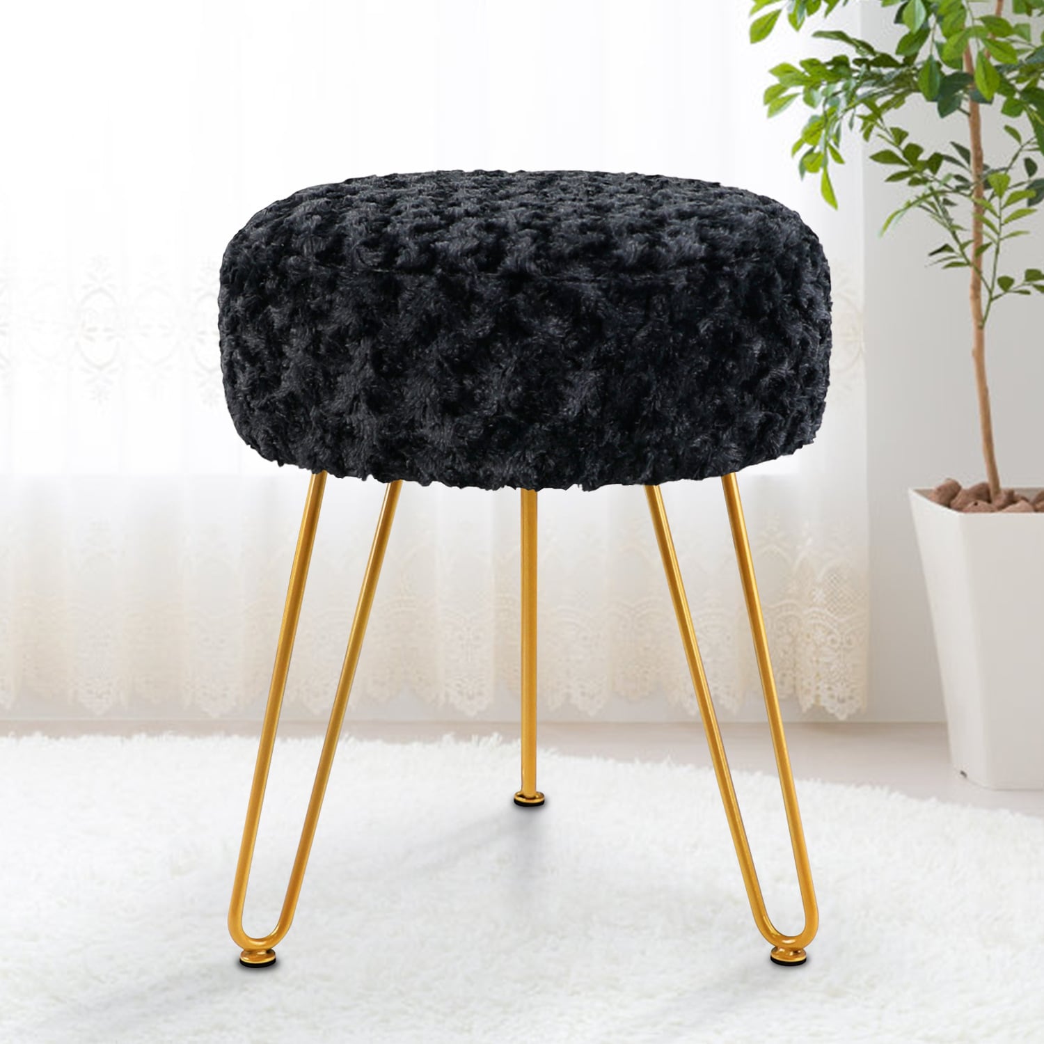 ❤asuca❤ブラックベルベットスツール ❤asuca❤ブラックベルベットスツール ❤asuca❤ブラックベルベット