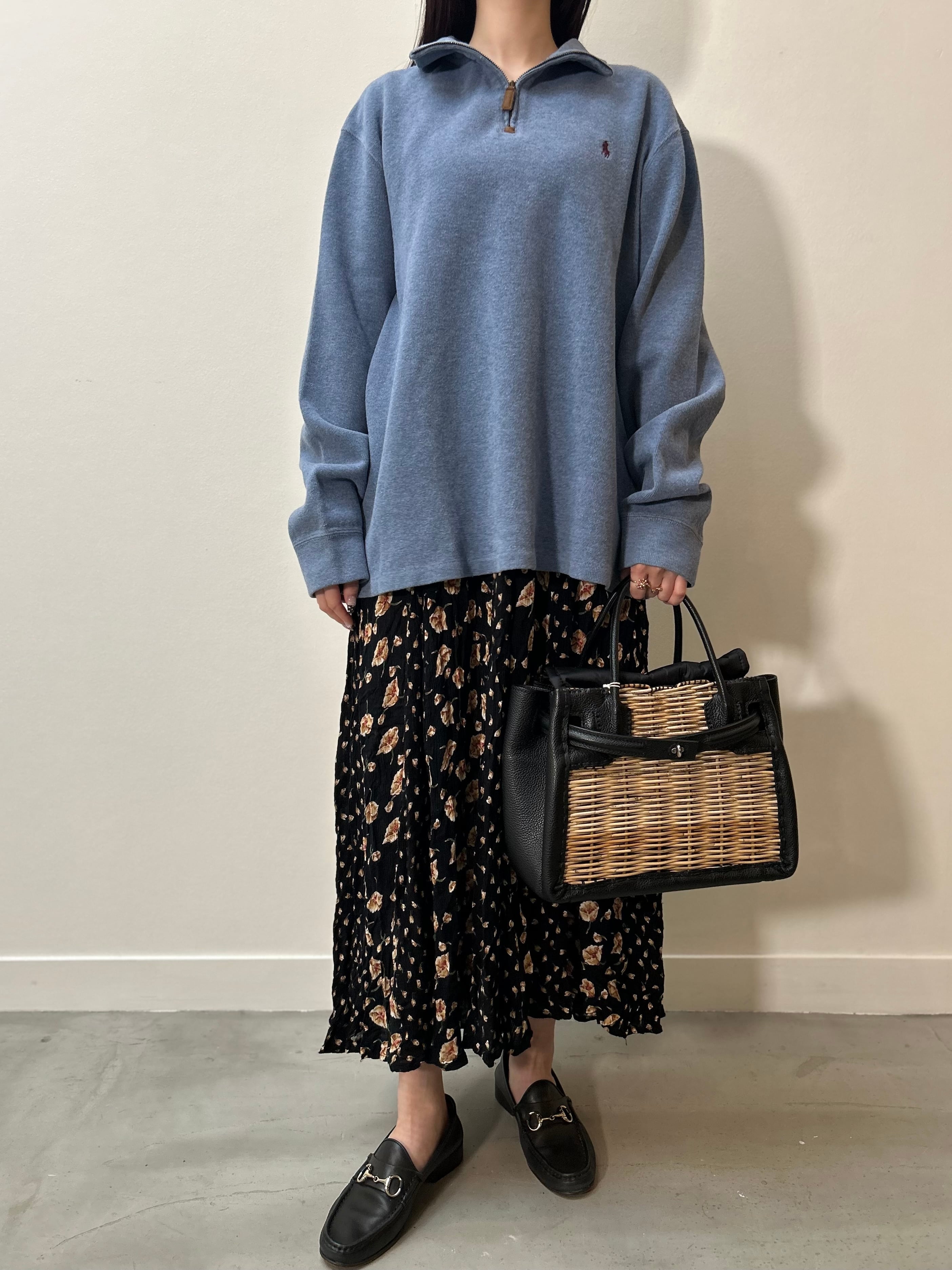 NI2-1 USED Ralph COTTON KNIT(L)-S.BLUE-