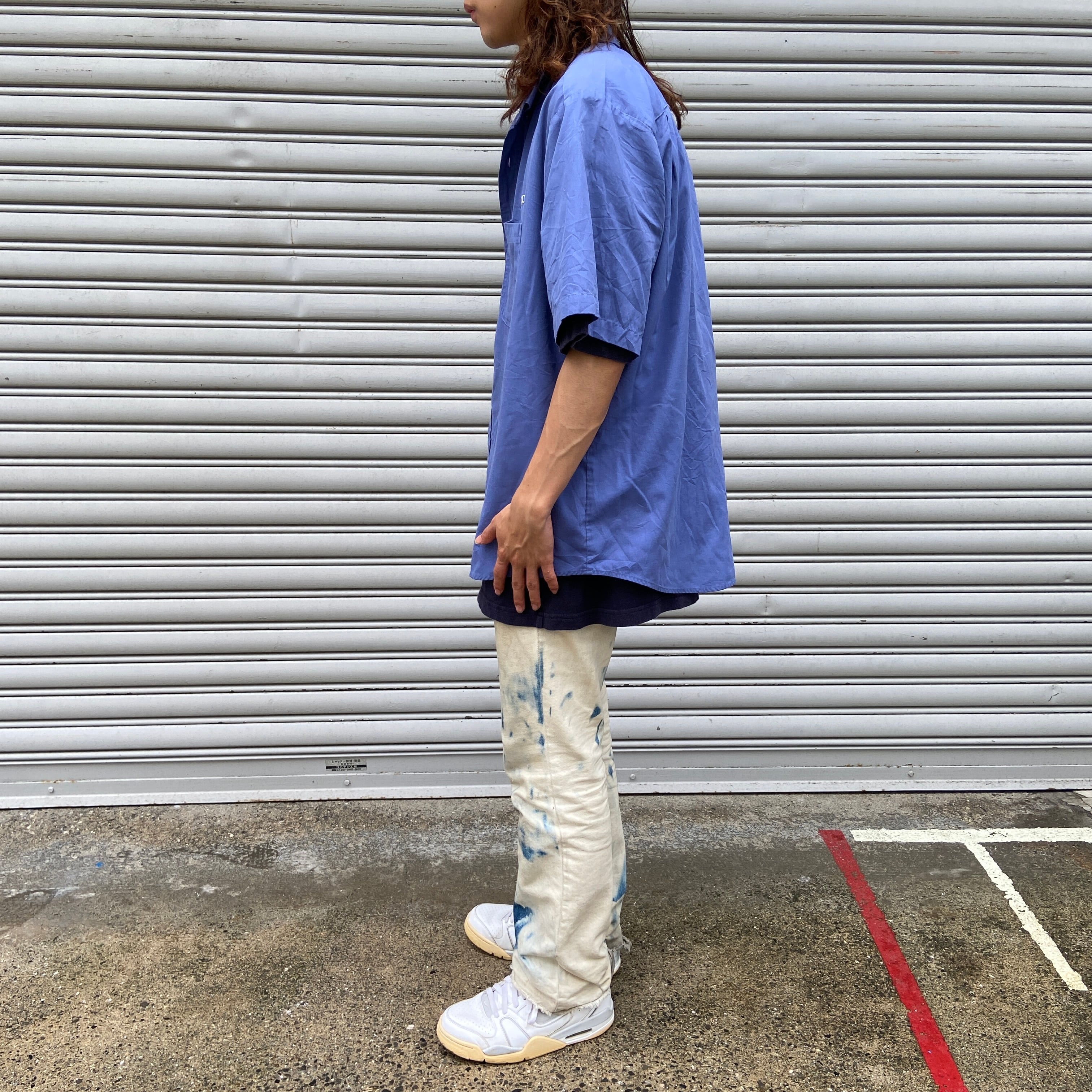 送料無料』PEPSI ペプシ ワーク半袖シャツ 企業ロゴ ボタンダウン XL