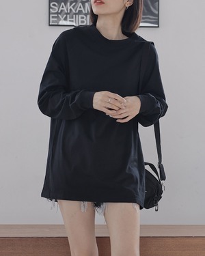 ラグラン袖クルーネックTシャツ 2color A1087