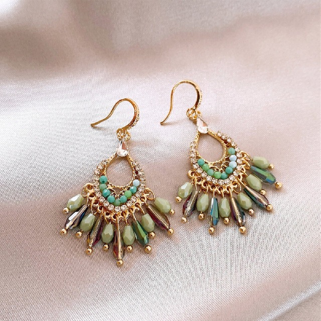 2colors アクセサリー ピアス ボヘミアン エキゾチック グリーン ブルー