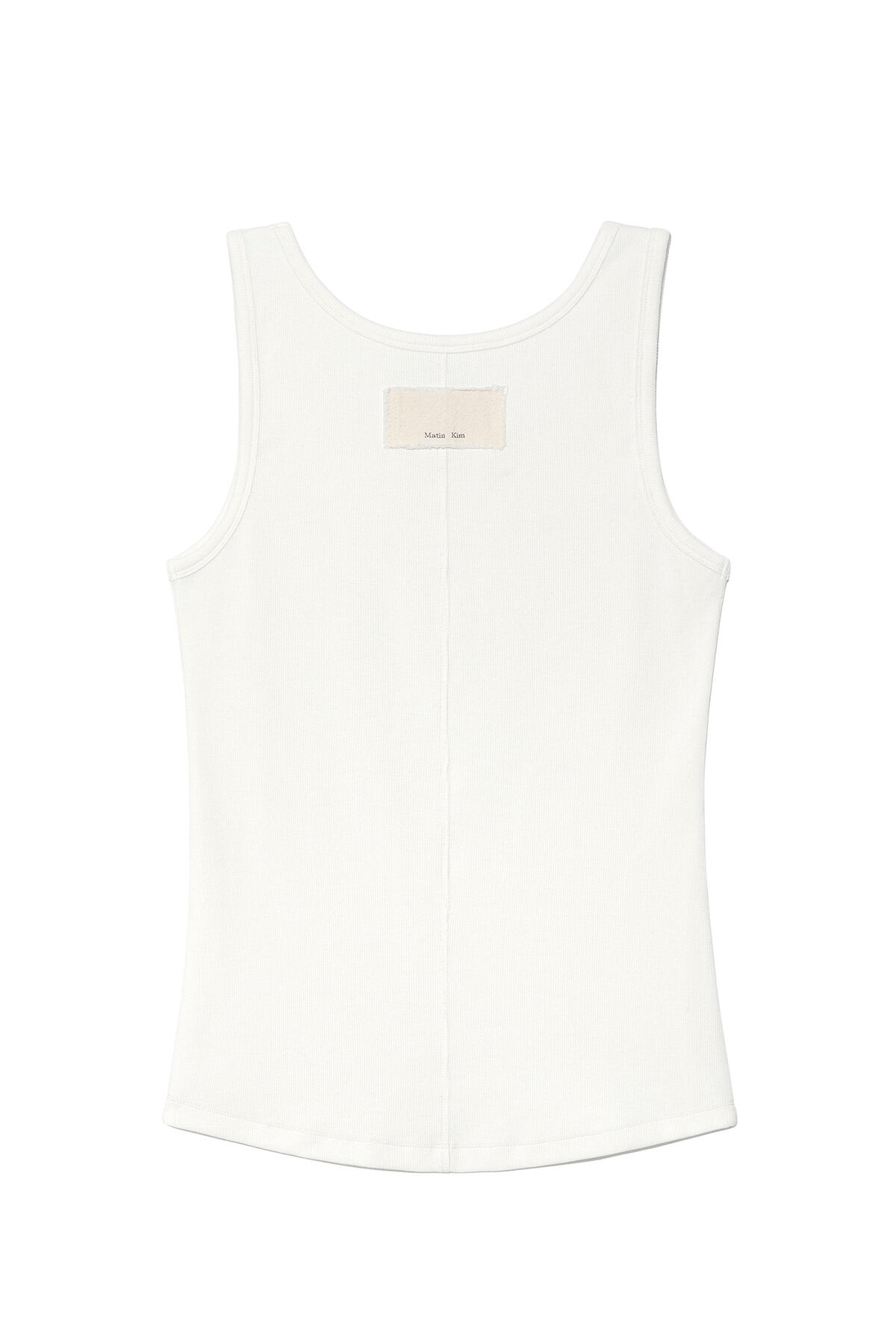 【新品】MATIN KIM LOGO APPLIQUE SLIM TANKTOP Matin Kim] LOGO APPLIQUE SLIM TANK TOP IN BLACK 正規品 韓国
