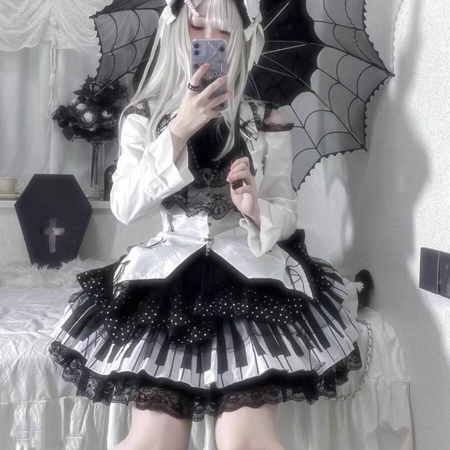 ゆめかわ♡ドット柄鍵盤スカート suka19☆ | ゆめかわガール 