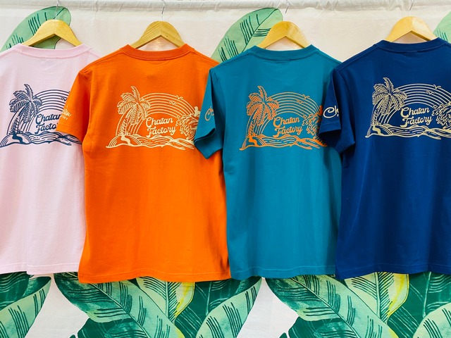 Chatan Factory Tシャツ 「Rainbow」ライトピンク/カリフォルニアオレンジ/アップルグリーン/インディゴ