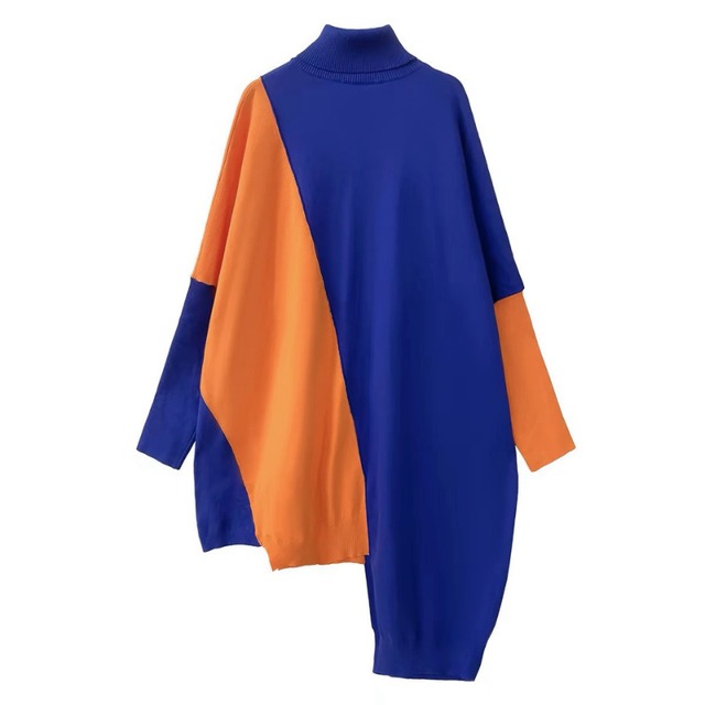 Asymmetric color block one piece【4color】 C1633