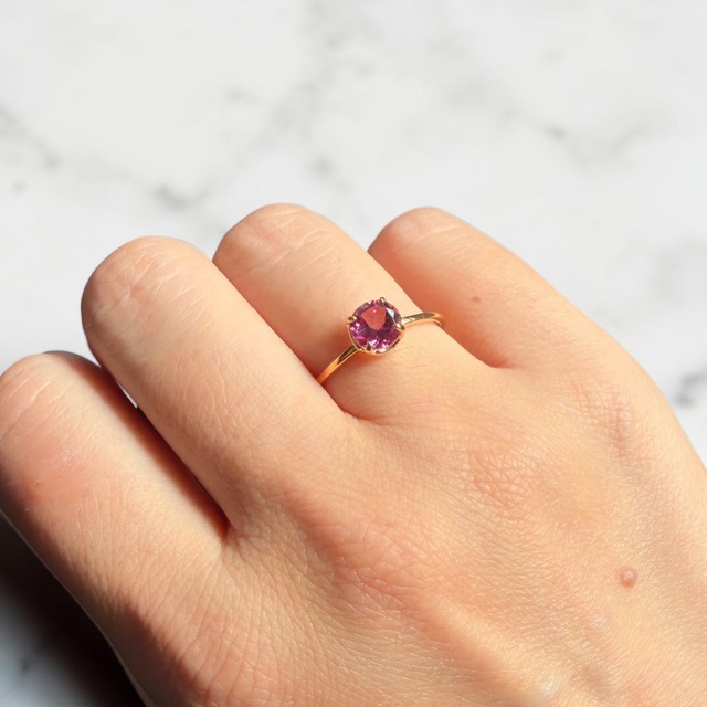 【round ring】ピンクトパーズ