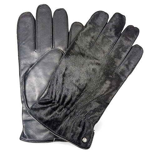 ★幻のレア・新品未使用★ デンツ DENTS　ヘアカーフ×カシミアライニンググローブ　レザー　手袋　ブラック　サイズM, L