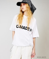 ロゴプリントドローコードルーズTシャツ (WHITE) CQ-48039