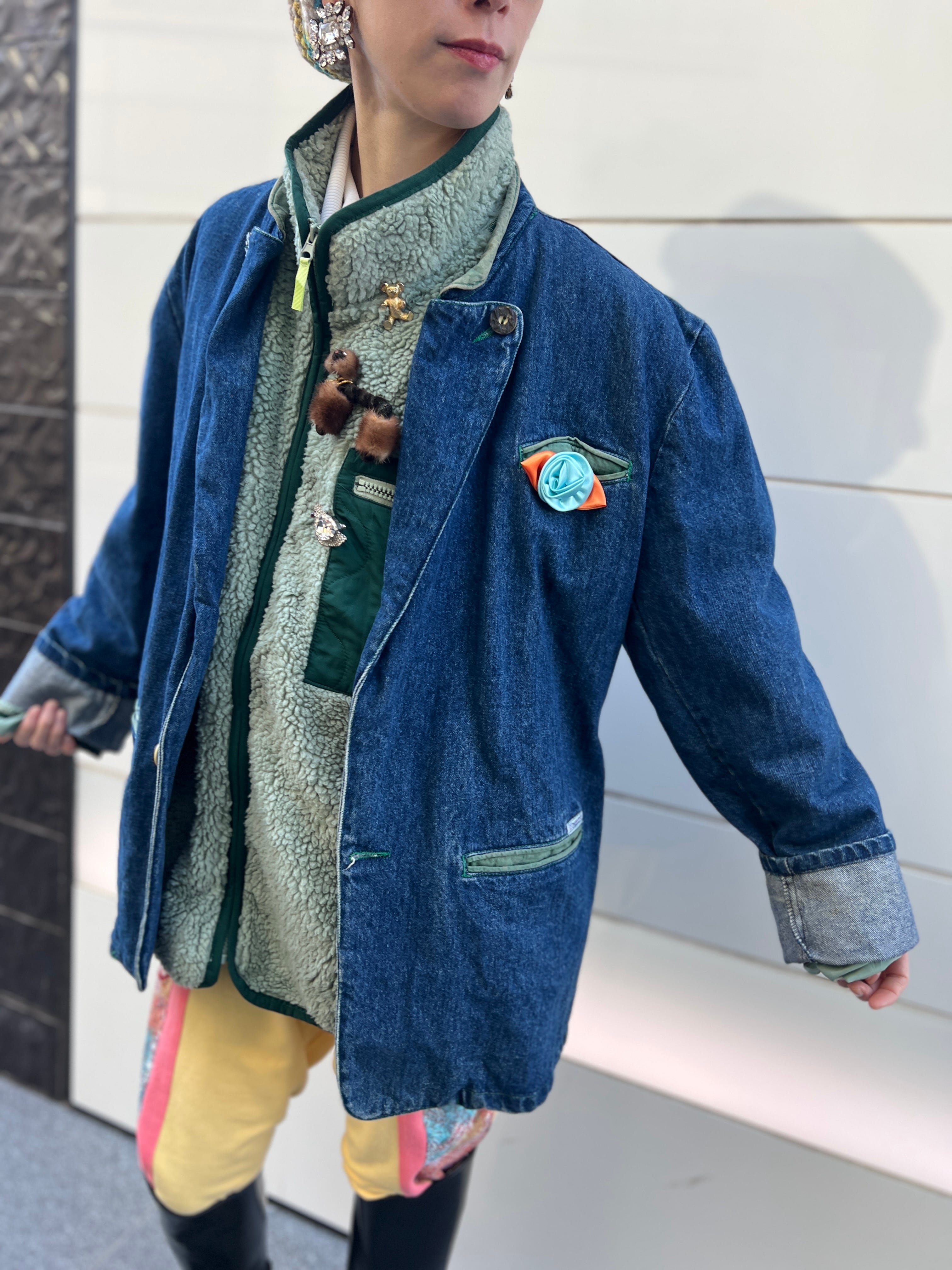 Vintage big size Tyrolean denim jacket