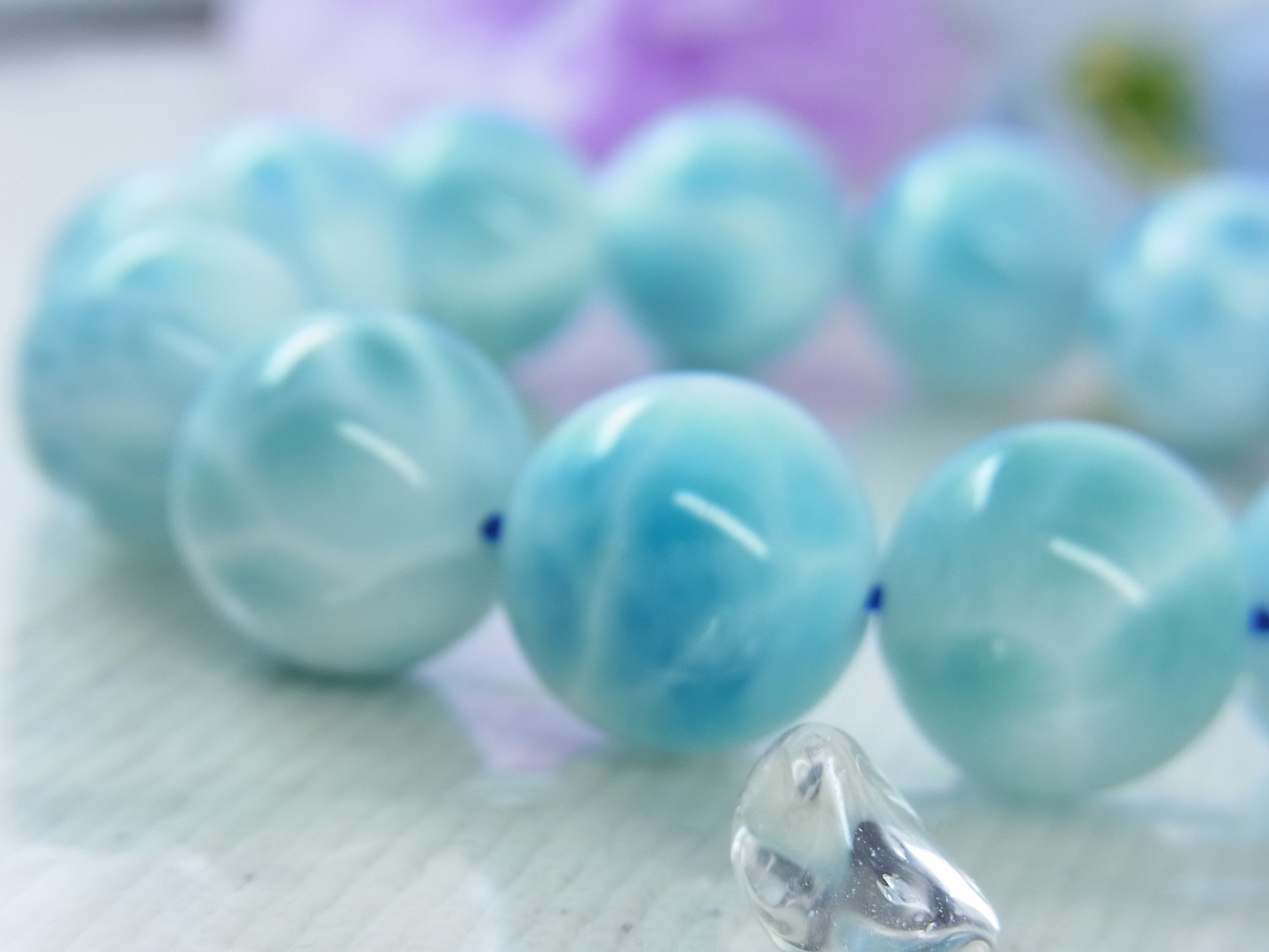 綺麗な波模様 高品質 ラリマー プルプル ルース